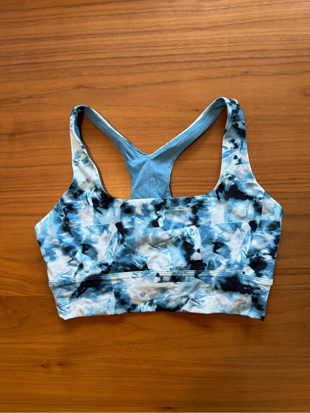 Zella Blue Tie-Dye Racerback Sports Bra